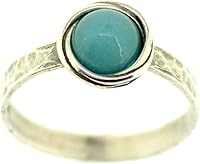 Vista 12 de Anillo de plata de ley con piedras preciosas para mujer, anillo apilable de piedra martillada, anillo de piedra natal