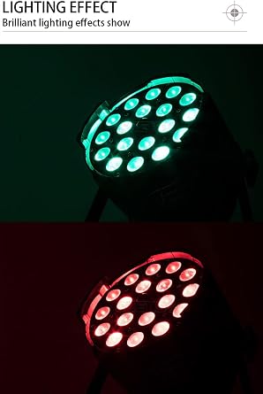 SHEHDS LED Par Lights 18x18W Zoom(14-45 Degree)/Wash/Strobe Effect Stage Light RGBWAP 6IN1 Uplights DMX512 Sound Activated RDM Function DJ Lights for Christmas Disco Club Party Dance Wedding Bar