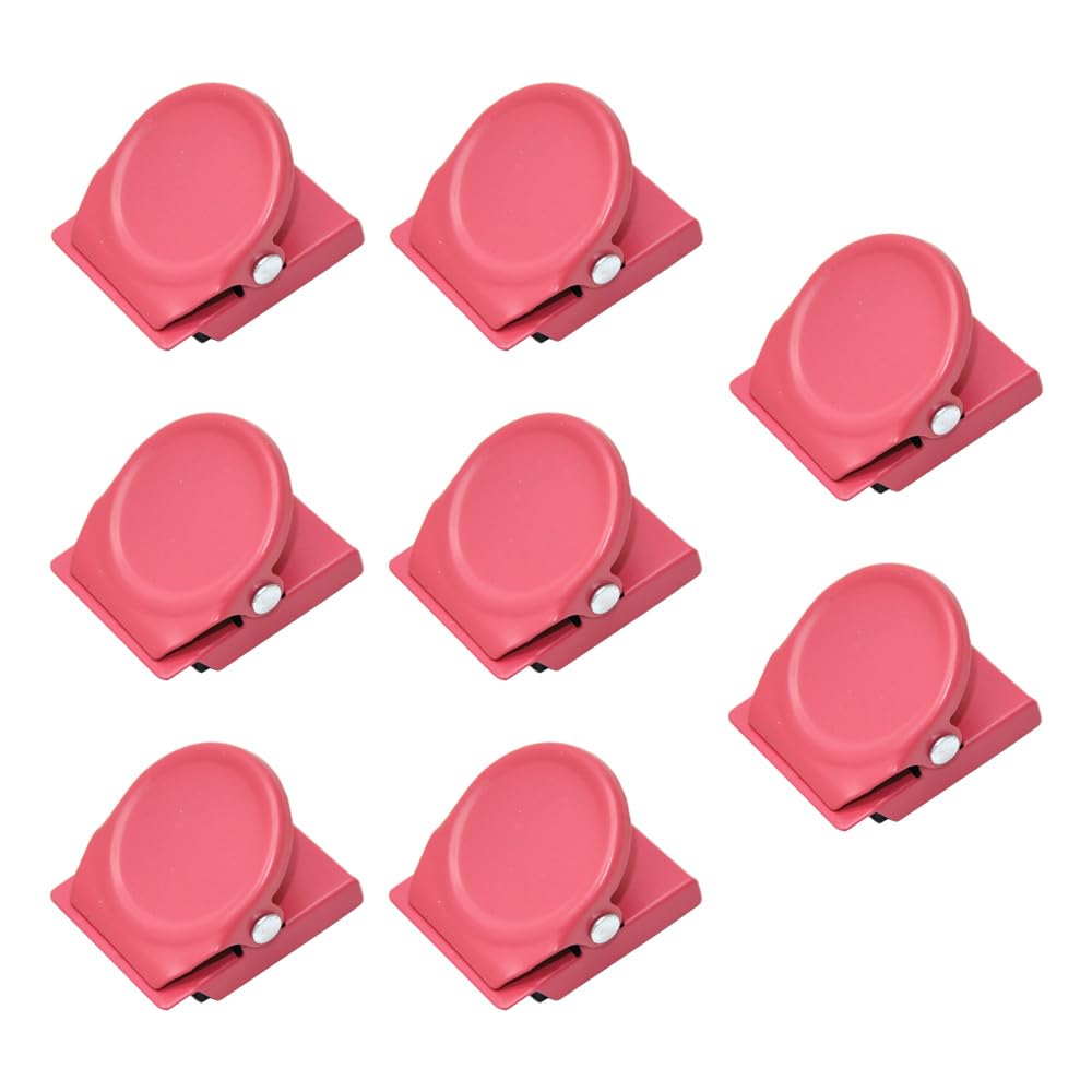 Magnetic Clips, 8Pcs Whiteboard Fridge Strong Magnets Clips for House Kitchen Office School Supplies - Pink