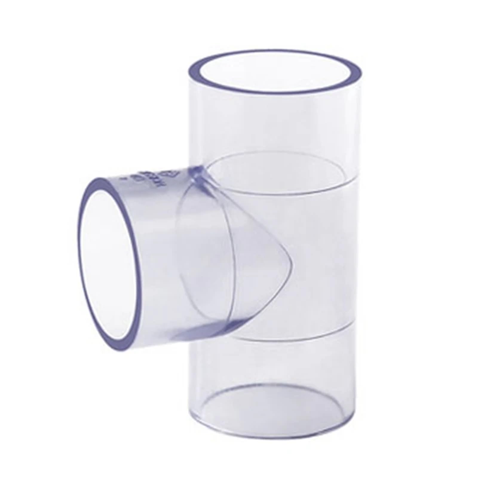 Conector de tubería de PVC Transparente de 20, 25, 32, 40 y 50 mm, Codo Recto en T, Adaptador for tubería de Agua de Acuario.(tee I.D 50mm)