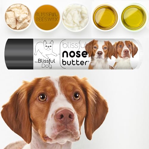 Image of The Blissful Dog Brittany Spaniel Nose Butter for Dry, Cracked Skin, Lick-Safe Dog Nose Balm with Moisturizing Shea Butter, Almond, Olive, and Essential Oils, Pet Supplies, Uncented, 0.15 oz.