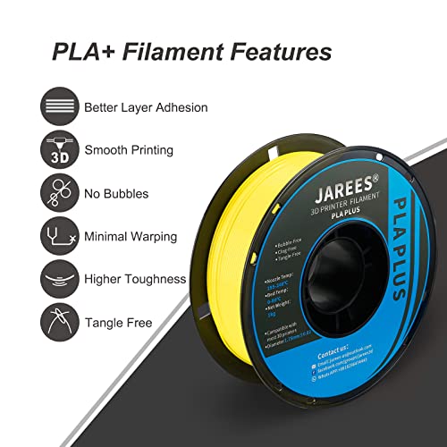 Image of PLA Filament 1.75mm for 3D Printer, Silky Glossy Surface Filament 1kg (2.2lbs) 1 Spool, Silk Yellow PLA 3D Printer Filament, Dimensional Accuracy + /- 0.03 mm