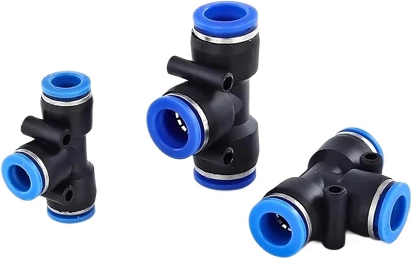 PE Air Connectors 4mm 6mm 8mm 10 12MM Pneumatic Fitting Quick Connect Slip Lock Tee 3Way Plastic Pipe Water Hose Tube Connector(Color:PE-12)