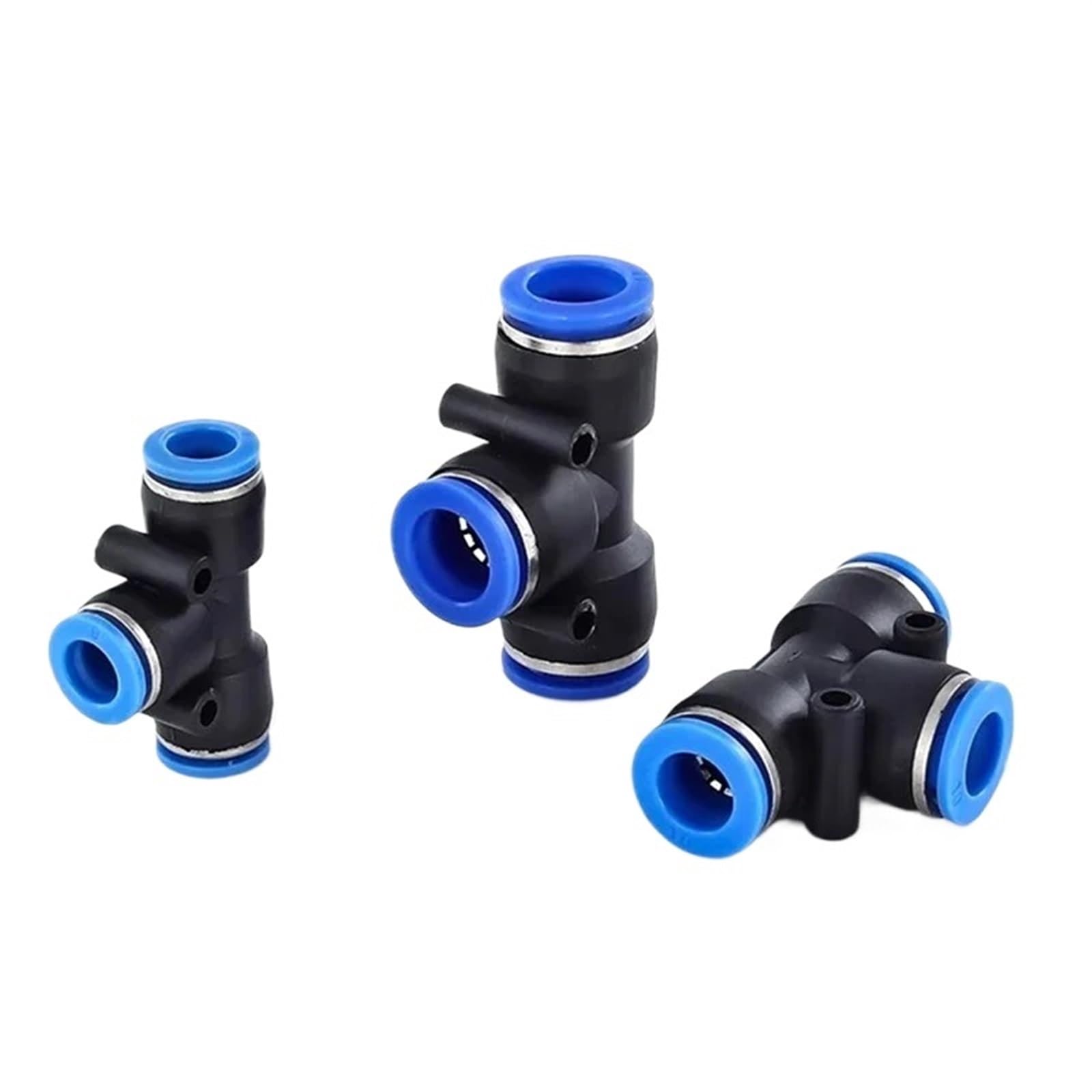 Conectores de aire de polietileno de 4 mm, 6 mm, 8 mm, 10 12 mm, ajuste neumático de conexión rápida, bloqueo deslizante, 3 vías, tubo de plástico, conector de tubo de manguera de agua