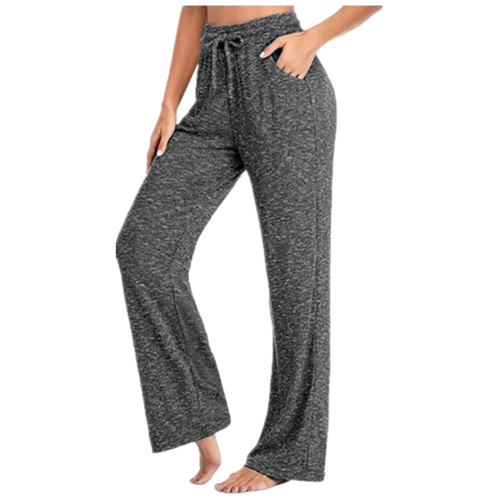 NP Women's Spring Autumn Casual Sports Pants Waist Loose Comfortable Wide Leg