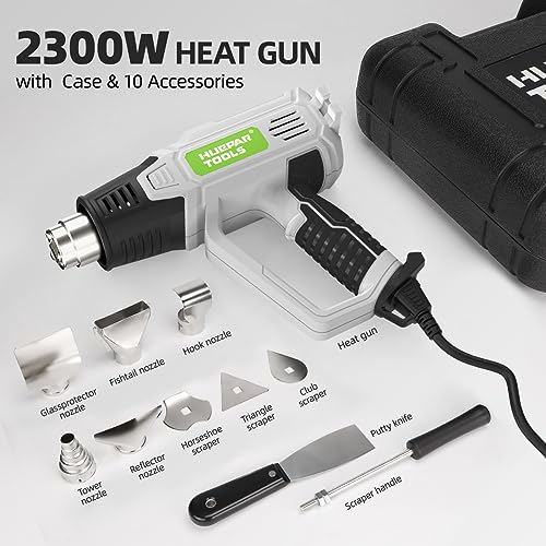 Heat Gun, Huepar Tools 2300W Professional Hot Air Gun 50℃-660℃ with Large Digital LCD Display Industrial Hot Air Gun Kit Variable Temp. Control, with 10 Accessories and Carry Case, Gift for Women, Men 7 Heat Gun, Huepar Tools 2300W Professional Hot Air Gun 50℃-660℃ with Large Digital LCD Display Industrial Hot Air Gun Kit Variable Temp. Control, with 10 Accessories and Carry Case, Gift for Women, Men - Image 7