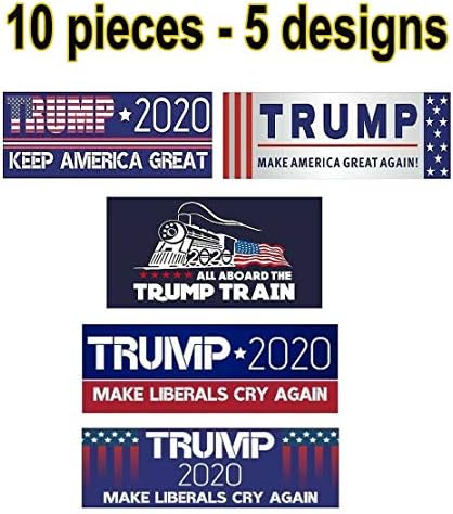 Trump For President Donald Bumper Stickers - Variety 10 Pack - Keep America Great - 2020 Designs - Five Different Sticker Designs - Limited Time Offer