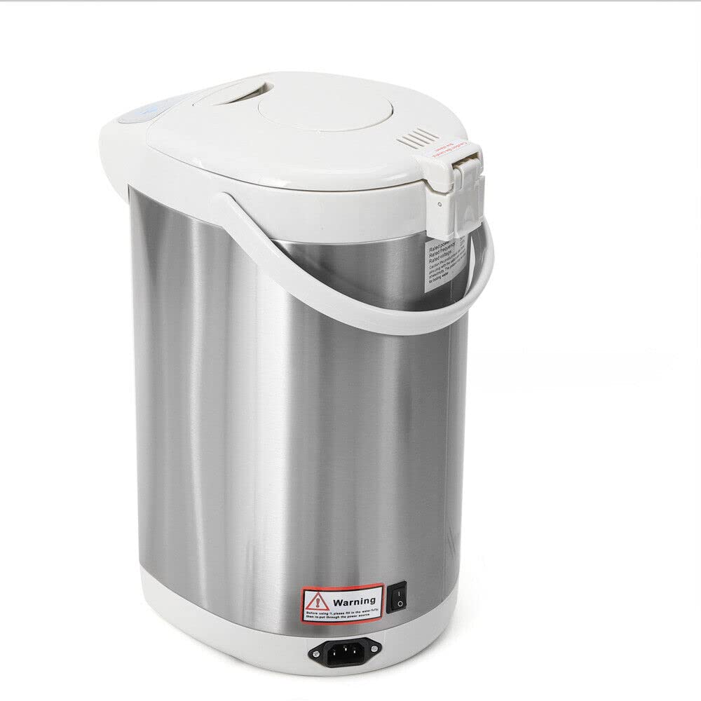 Dispensador de agua caliente de acero inoxidable, 4 litros, para hervidor de agua, termo, tetera Thermopot, dispensador de agua caliente (gris)