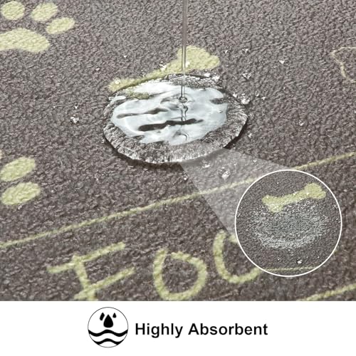 Dog-Food-Mat-Bone-Shaped-Water-Absorbent-Pet-Food-Mat-Non-Slip-Placemat-for-Pets-Bowl-and-Water-Machine-Washable-Feeding-Mats-for-Multiple-Breeds-Large-16-x-24Cute-Paw-Brown Dog Food Mat Bone Shaped Water Absorbent Pet Food Mat Non Slip Placemat for Pets Bowl and Water Machine Washable Feeding Mats for Multiple Breeds Large 16 x 24Cute Paw Brown