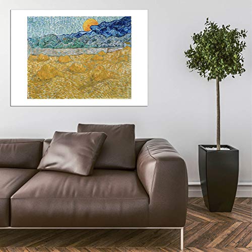 Impression d'art encadrée Vincent Van Gogh Paysage du soir lune XL - 5