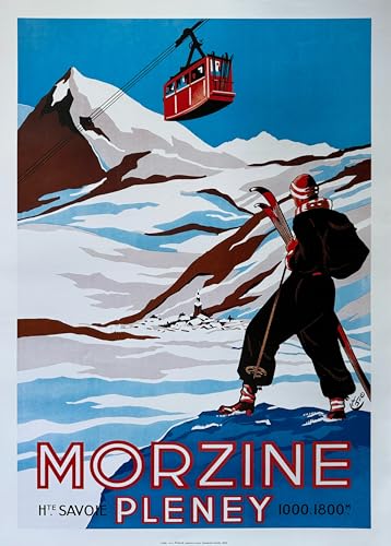 Affiche Morzine Pleney grand format 50X70 cm sur papier d'art