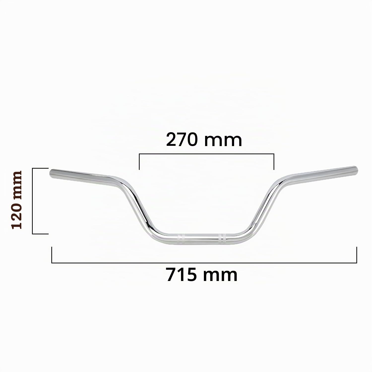 Manubrio Moto 22mm, Manubrio Alto per XL 883 XL 1200 Cruiser Bobber-Cromo | per Custom Chopper Softail Dyna Tour Glide Road CG125