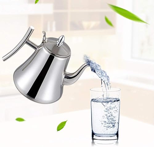 Miniatura 5 de Tetera de acero inoxidable de 2 litros de cuello de cisne largo para verter sobre la tetera, boquilla con colador para inducción superior de estufa
