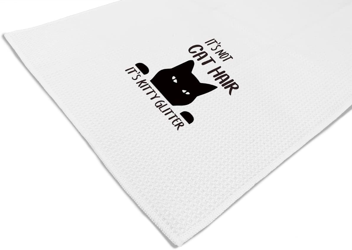 Voatok It's Not Cat Hair It's Kitty Glitter Hand Towels - Funny Black Kitty Decor Kitchen Dish Towels - Cat Lovers, Mom, Girls, Women Gifts - Image 5