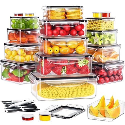 Catálogo de Plasticos cubasa más recomendados. 36 Paquete de 32 recipientes de almacenamiento de alimentos con tapas, herméticos, de plástico, a prueba de fugas, apilables, reutilizables para la organización de cocina,...