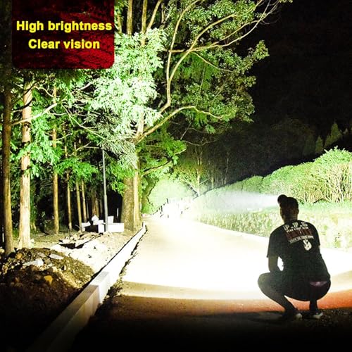 Linterna frontal recargable | Luz de diadema brillante impermeable de haz largo - Luz frontal recargable - para hombres, senderismo, correr, trabajo, montaje al aire libre - imagen 4