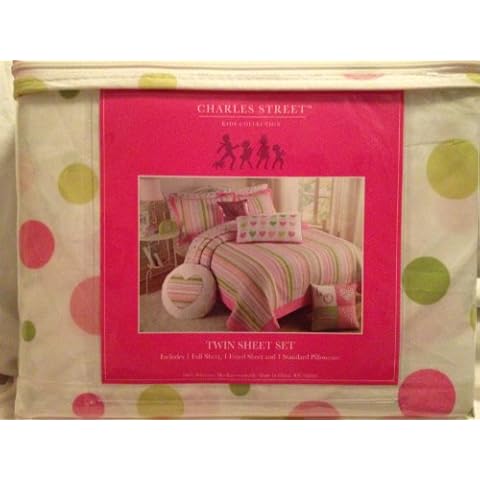 Charles Street Kids Collection Polka Dots Sheet Set, Twin Size Cover