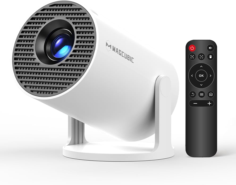 Magcubic Mini Projector with WiFi and Bluetooth, 4K Support Smart Portable Projector, Small Proyector with 200ANSl & AutoKeystone, 180° Rotation HY300Pro Video Proyector for Bedroom, Movie, Outdoor