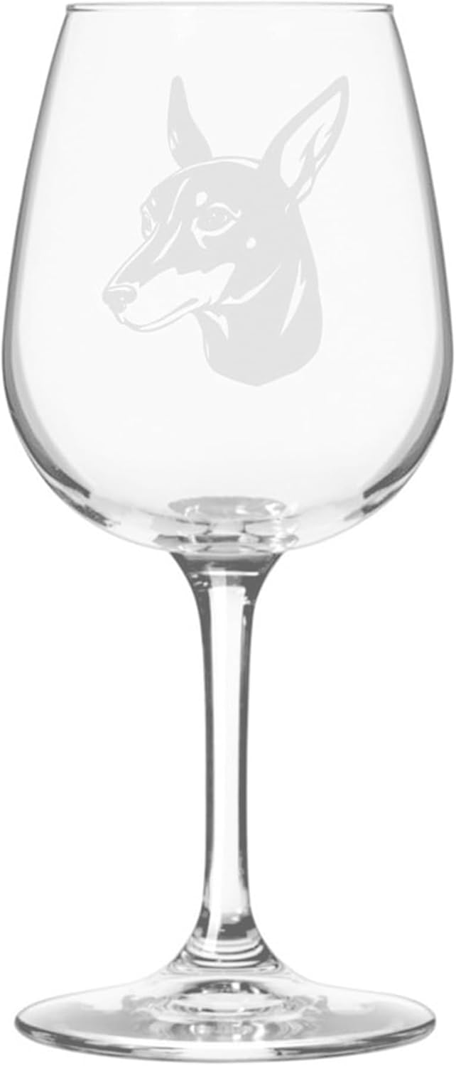 Toy Manchester Terrier Dog Themed Etched 12.75oz Wine Glass