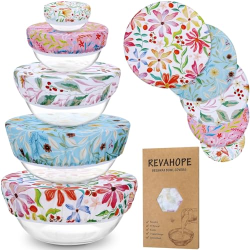 5Pcs Reusable Beeswax Elastic Bowl Covers for Bread Proofing and Food Cover - image 1