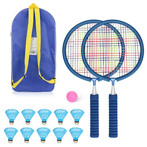 WIOR Badminton Set for Kids with 2 Badminton Rackets and 10 Nylon