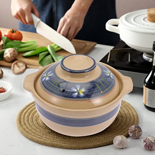 HEMOTON 1 Definir Cerâmica Stockpot Clay Cozinhar Pote Cookware Stovetop Stew Potenciômetro Potenciô