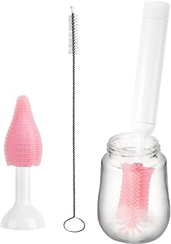 Electric Bottle Brush Cleaner Long Handle Scrubber | Electric Brush Travel Bottle Cleaner Kit Washer Washing for Travel Home Cup Mug Glass Mom Women Apartment Lab
