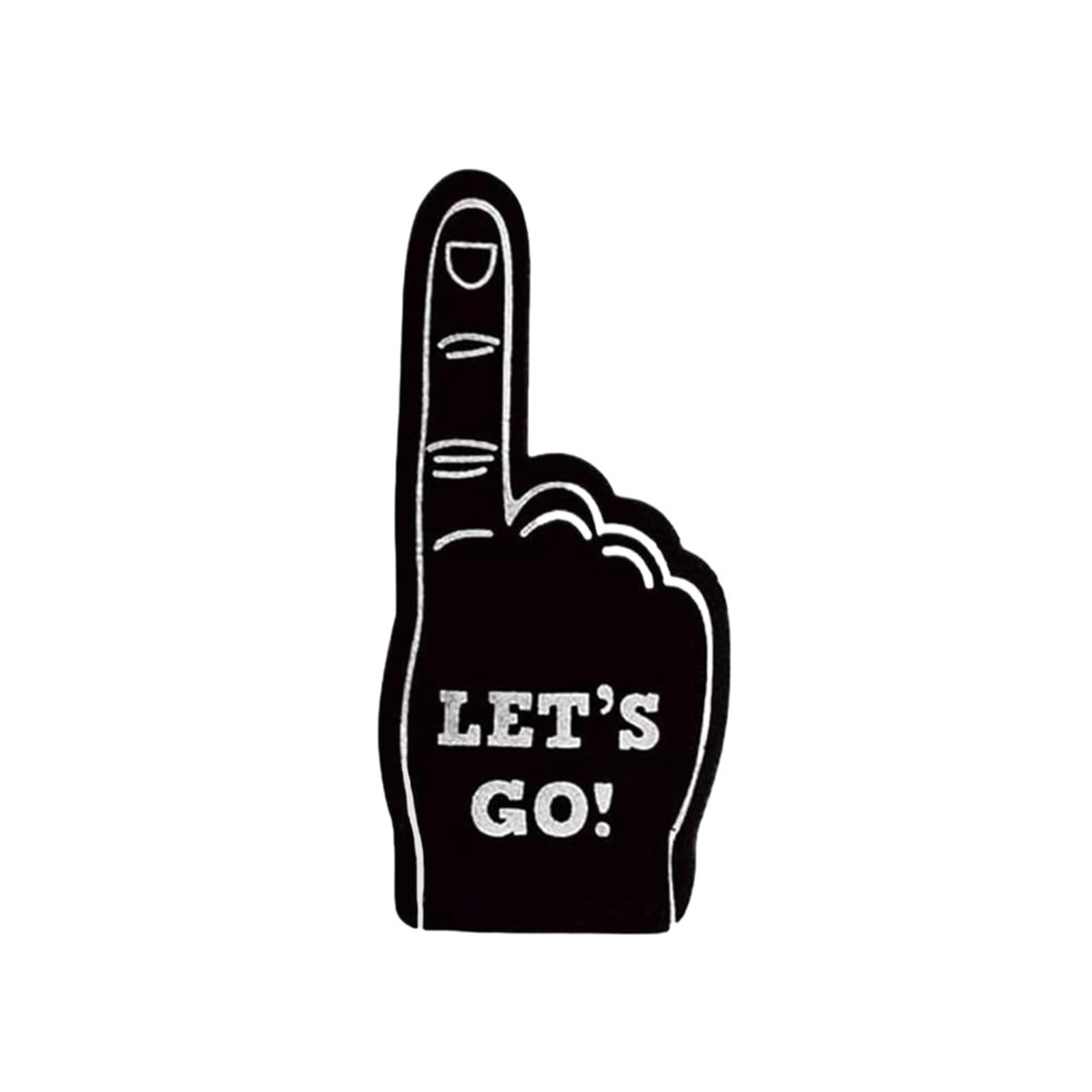 1pc Giant EVA Foam Finger Universal Cheerleading Hand Props Sports Event Cheering Palm Party Number 1 Fans Team Support Tool for Parties Celebration(Black)