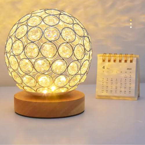 Lampe de chevet boule de cristal LED pour table de chambre et decoration maison