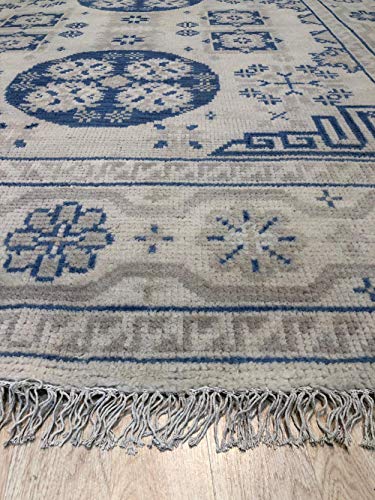 Eorc Ie406Bbg9X12 Hand-Knotted Wool Khotan Weave Rug, 9' X 12', Beige #TOP3