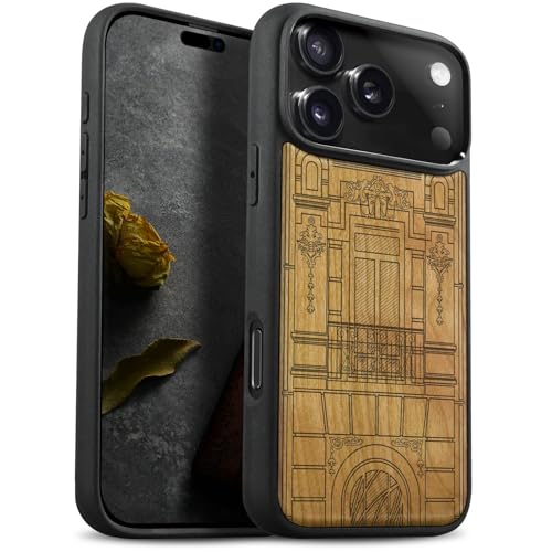 Coque iPhone 17 Pro Max en bois sculpté style baroque Carveit