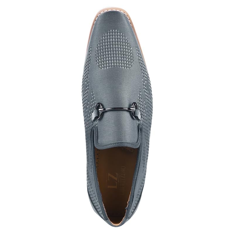 Image of LIBERTYZENO Mens Tuxedo Canvas Textile and Suede Leather Noble Loafers and Slip On Wedding Party Shoes for Easter Gift