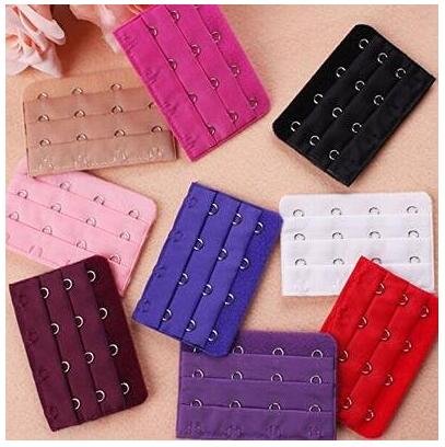 ericotry Women Ladies Assorted Colors Bra Strap Extender Bra Extension Straps 4 Hooks 3 Rows Spacing Adjust Bra Clip Spacing Bra Extender Hooks Strap Pack of 15