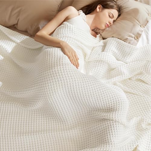 Bedsure 100% Cotton King Size Blanket for Summer,...