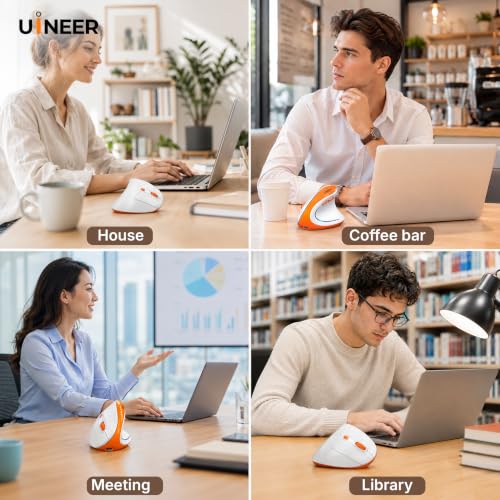 Uineer Ergonomic Vertical Mouse Tri Mode Wireless Rechargeable 4 DPI - image 9