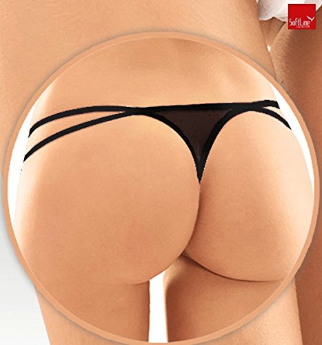 SoftLine Collection - Perizoma da donna, linea romantica, disponibile in bianco e nero, colore: bianco, taglia: M/L