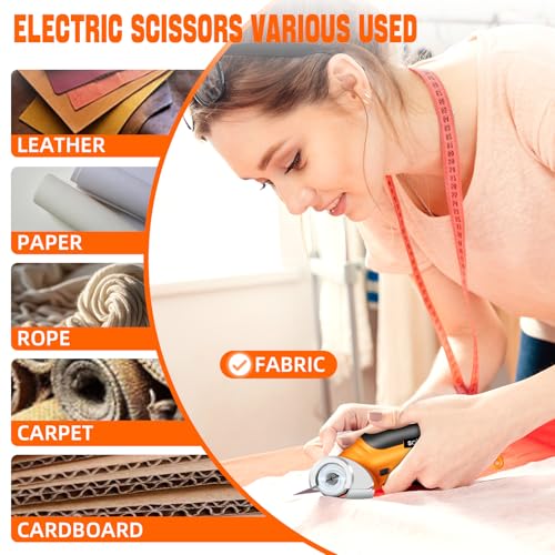 Sahtcaky Tesoura elétrica sem fio, cortador de carpete e papelão de 4,2 V, ferramentas de corte múlt