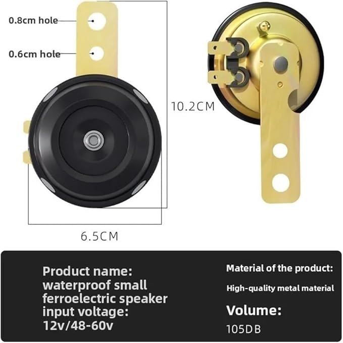 Altavoz Universal para Manillar de Moto 12V 48V 60V miniatura 6