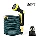 Produktbild upstartech Flexibler Gartenschlauch 50FT/15m,FlexiSchlauch Gartenschläuche mit Doppellatexkern,Massiven Messing Steckverbinder und Extra Stark Stoff Dehnbarer Wasserschlauch mit 9 Funktion Garten