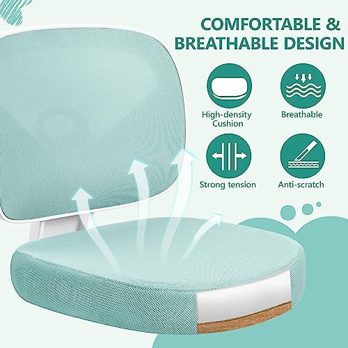 Image of Primy Kids Desk Chair, Pink Study Chair for Boys Girls with Height Adjustable, Swivel Mesh Task Student Chairs for 4-12, Growing Teen Office Chair for Home /School /Office (Light Teal)