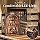 CUTEBEE Premium Bücherregal Diorama Bausatz mit LED-Beleuchtung – Renaissance Buchladen Miniatur aus Massivholz, 3D Puzzle für Erwachsene ab 14 Jahre | (Count Cat’s Study)
