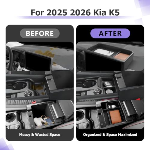 Image of LUWU for 2026 Explorer Center Console Organizer Accessories | for 2025 2026 Ford Explorer Behind Screen Organizer Armrest Storage Box Armrest Console Storage Box Insert Tray Coin Container 4-Pack