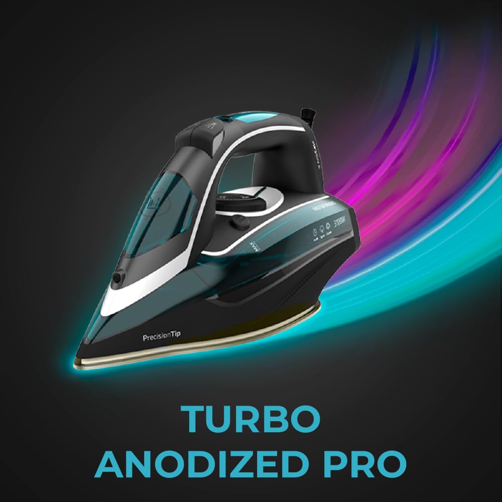 Cecotec Plancha Ropa de Vapor Anodizada Fast&Furious 6050 X-Treme Essential. 3100 W, Bomba de Agua Integrada, Apagado Automático, Vapor Continuo 75g/min, Sensor Táctil de Control del Vapor