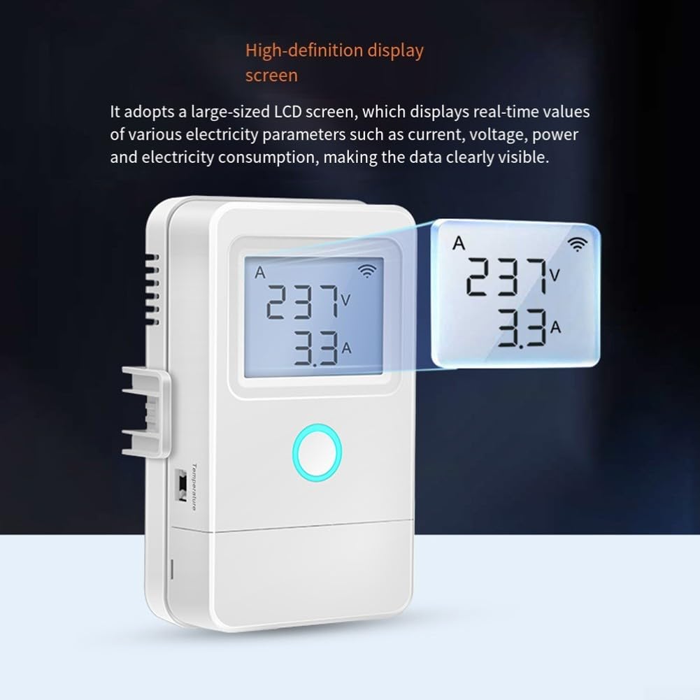 Tuya - Contador de corriente WiFi (3 canales, LCD, 100 A)