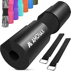 Pesas Para Gimnasio Amonax almohadilla barra gimnasio protector, Cuello y Hombros Almohadilla para Sentadillas y Empuje de Cadera, para ejercicios en casa y en el gimnasio, entrenamiento de fuerza y pesas (Negro)