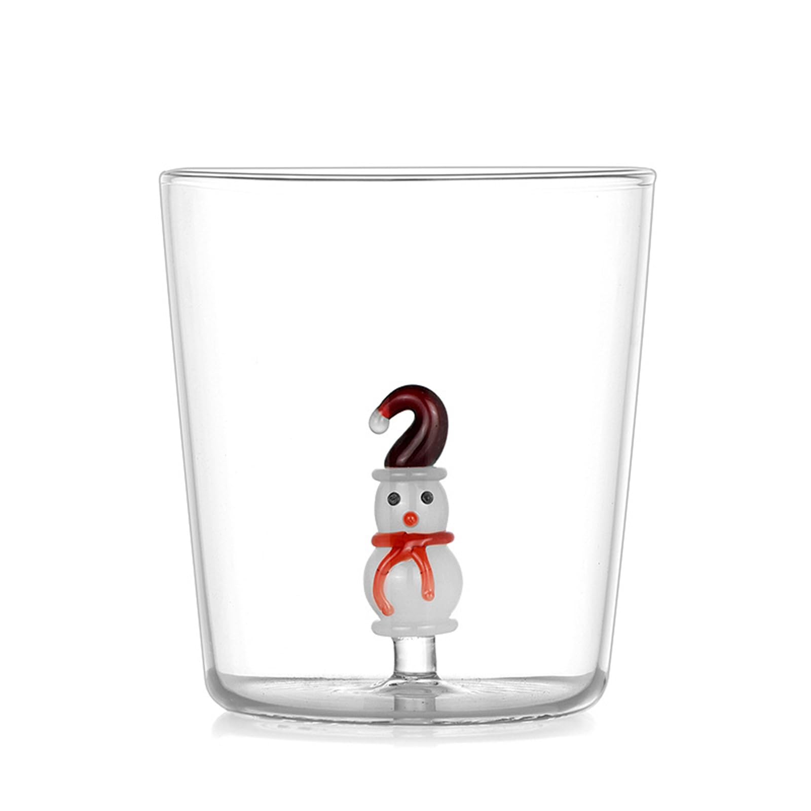 Xinsheinelry Decorative Christmas Glass Cup Christmas Party 3D Glass Mug Practical Festival Pattern Embellished Mugs Party Glasswares