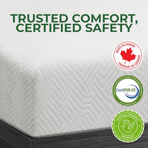 ViscoLogic Made in Canada 6 Inch Twin Mattress, Cool Gel Infused Foam, Medium Firm Support & Pressure Relief for Kids & Adults, Mattress in a Box, CertiPUR-US®, Twin Size image 7