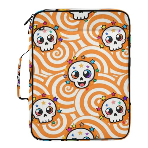 Organizador de archivos de calavera A4 con cremallera y 7 bolsillos para oficina