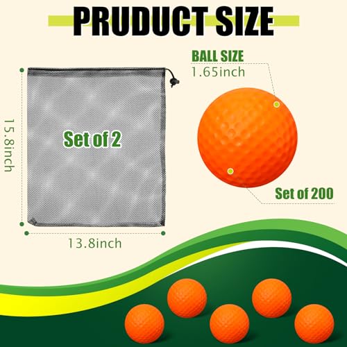 200 Pcs Soft Foam Golf Practice Balls for Limited Flight Training