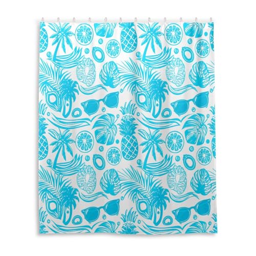DUOBU Pineapples Shower Curtain Washable Waterproof Fabric Bath Curtain 60x72Inch Shower Curtains with Hooks for Bathroom Decor